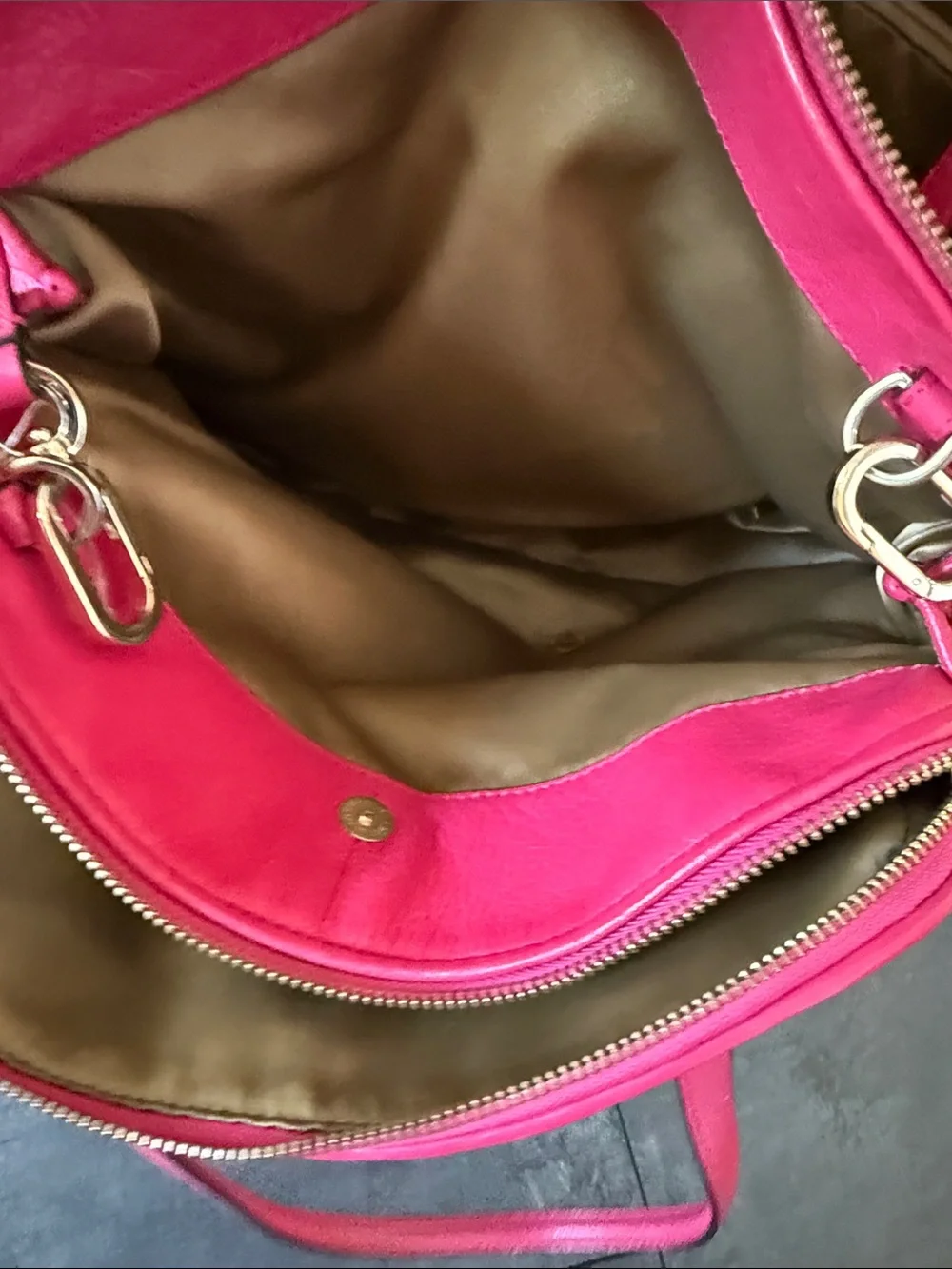 Coach Hot Pink Shoulder Bag with Gold Hardware
